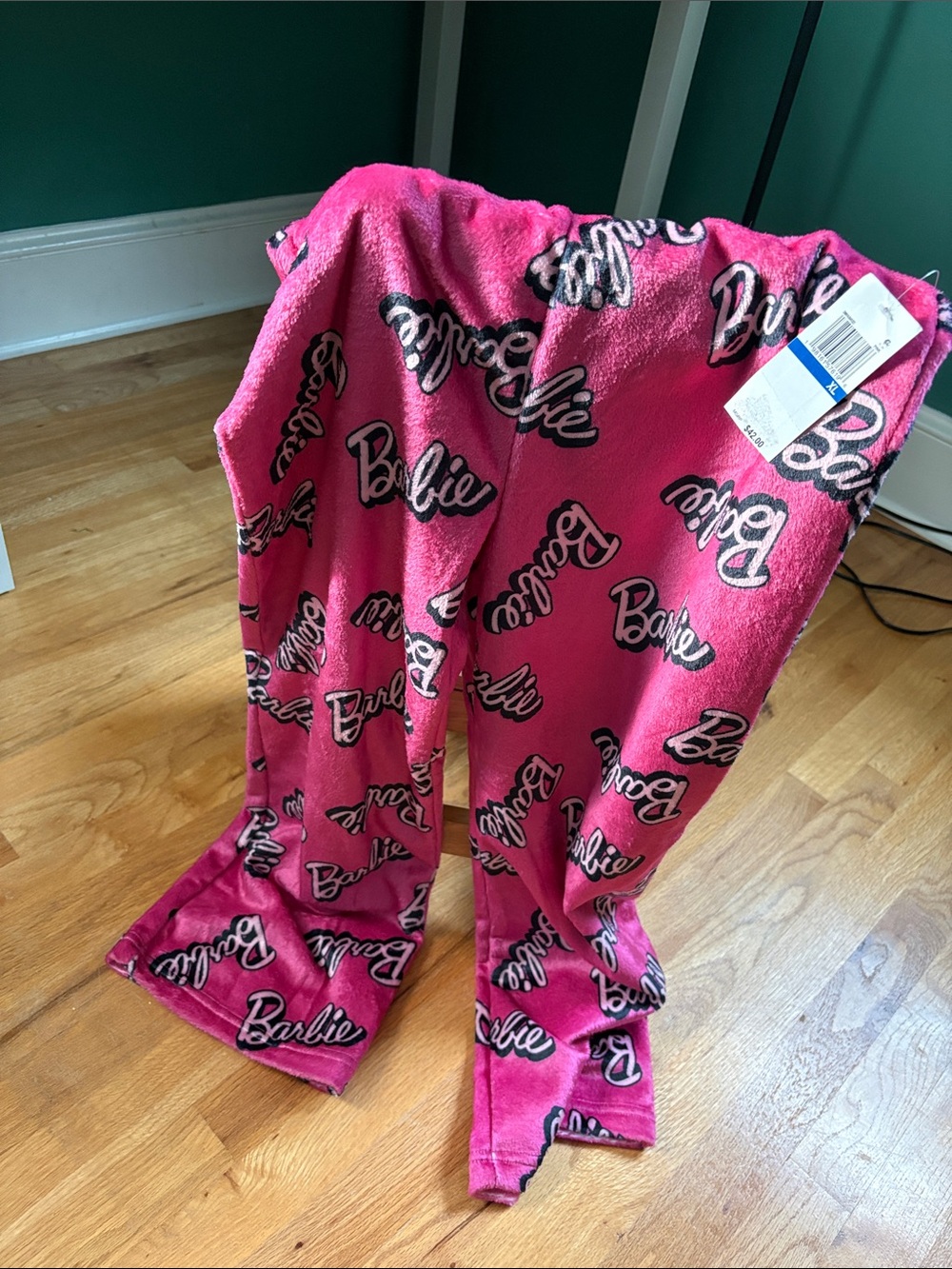 Barbie Hot Pink Logo Fleece Pajama Bottoms